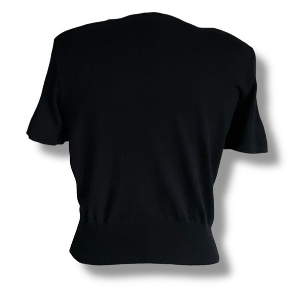 Vintage 90s Escada Couture Womens Sweater Sz 36 Small Black Wool Sequin Lace - Picture 7 of 10